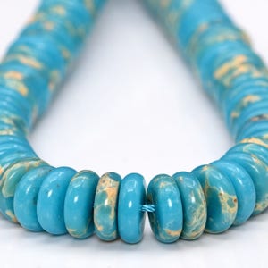 10x3MM Sky Blue Imperial Jasper Beads Grade AAA Natural Gemstone Half Strand Rondelle Loose Beads 7.5&quot; BULK LOT 1,3,5,10,50 (101894h-892)