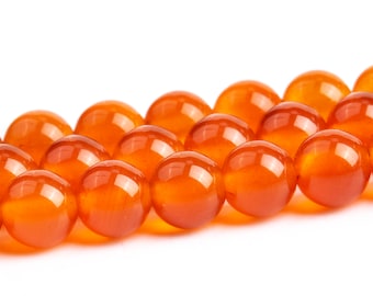 8mm 10mm Matte Orange Carnelian Round Gemstone Beads