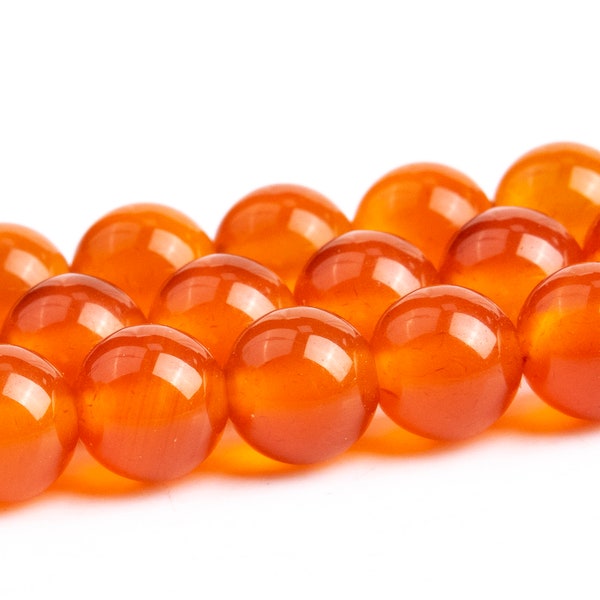 Orange Red Carnelian Beads Grade AAA Genuine Natural Gemstone Round Loose Beads 6MM 8MM 10MM Bulk Lot Options