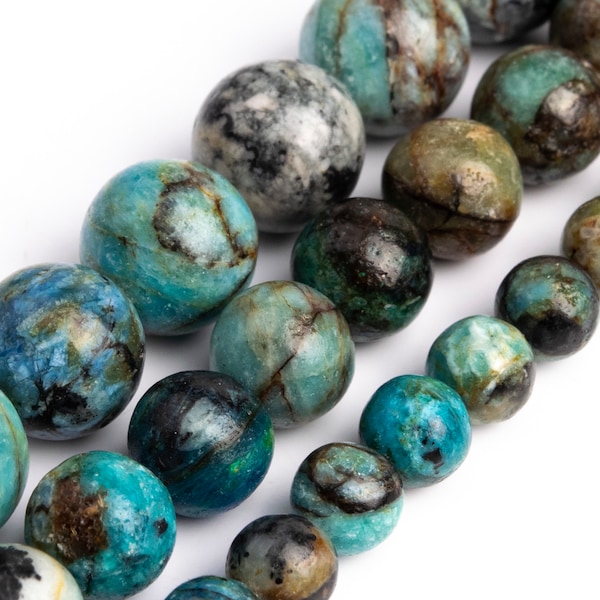 Perles d'opale bleu-vert, véritables pierres précieuses de qualité naturelle AA, perles rondes en vrac 6 MM 8 MM 10 MM Options de lot en gros