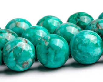 12MM Peacock Green Magnesite Turquoise Beads Grade AAA Round Loose Beads 15" / 7"  Bulk Lot Options (108948)