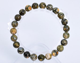 8 MM Regenwald Rhyolith Perlen Armband Grade AAA echte natürliche runde Edelstein 7 "Bulk Lot Optionen (106601h-2015)