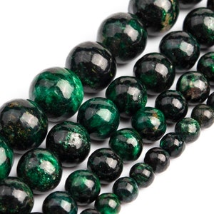 Black Green Fuchsite Beads Genuine Natural Grade AAA Gemstone Round Loose Beads 4MM 6MM 8MM 10MM Bulk Lot Options