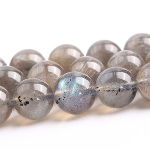 7-8MM Gray Labradorite Beads Madagascar Grade AA Genuine Natural Gemstone Full Strand Round Loose Beads 15&quot; (117990-3996)