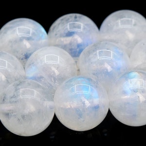 10MM Rainbow Moonstone Beads Indian Grade AA Genuine Natural Gemstone Round Loose Beads 15.5&quot; / 7&quot; Bulk Lot Options (109107)