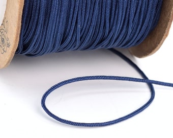 High Quality 0.8MM Navy Blue Knotting Macrame Cord Braided Thread No Elasticity 1 Spool 80 Meters Bulk Lot Options (64075-S2457)