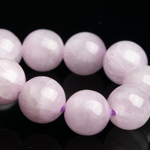 7MM Kunzite Beads Purple Pink Bracelet Grade AAA Genuine Natural Round Gemstone 7&quot; (118869h-2590)