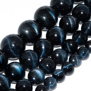 Blue Tiger Eye Beads Grade AAA Genuine Natural Gemstone Round Loose Beads 6MM 8MM 10MM 12MM Bulk Lot Options