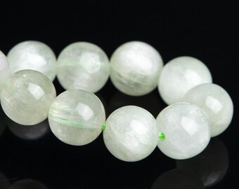 7-8 MM koraliki kunzytu bladozielona bransoletka brazylijska klasa AAA prawdziwy naturalny okrągły kamień szlachetny 7" (120077h-2816)