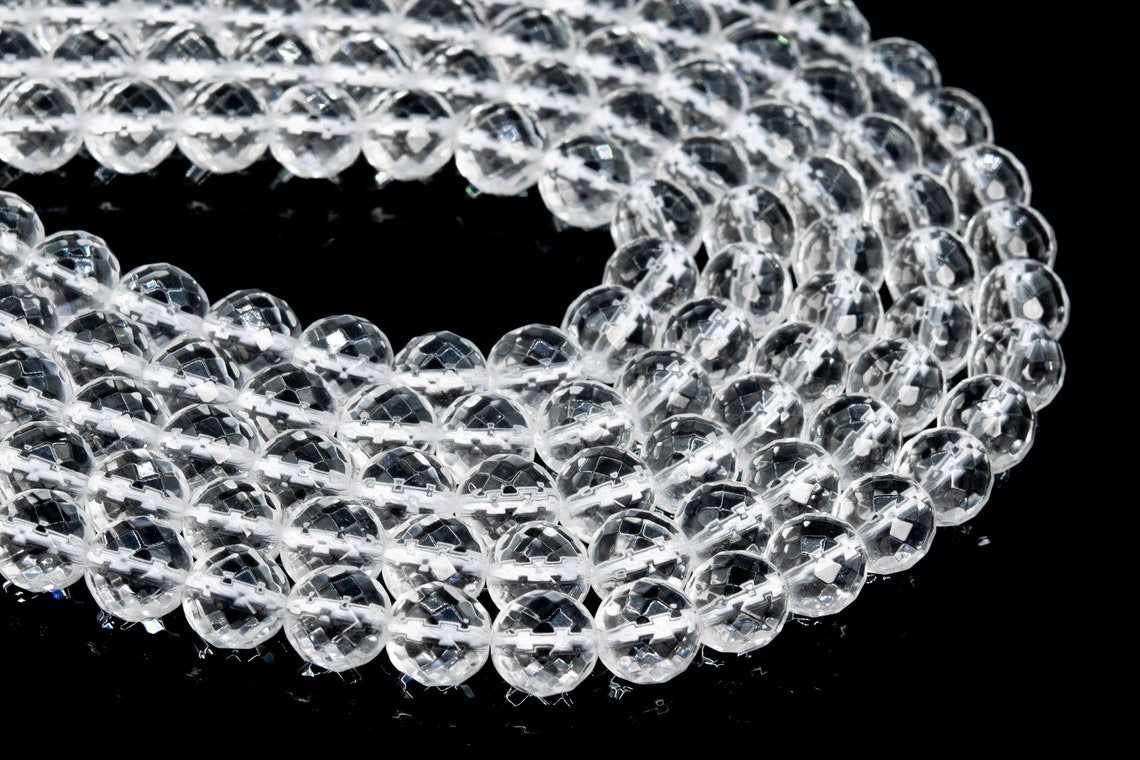 Crystal Clear Quartz Beads Grade AAA Genuine Natural Gemstone Etsy