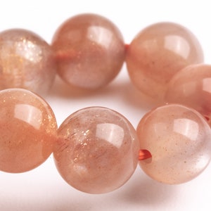 7MM Golden Orange Strawberry Quartz Beads Bracelet Grade AA Genuine Natural Round Gemstone 6.5&quot; (123555h-70)