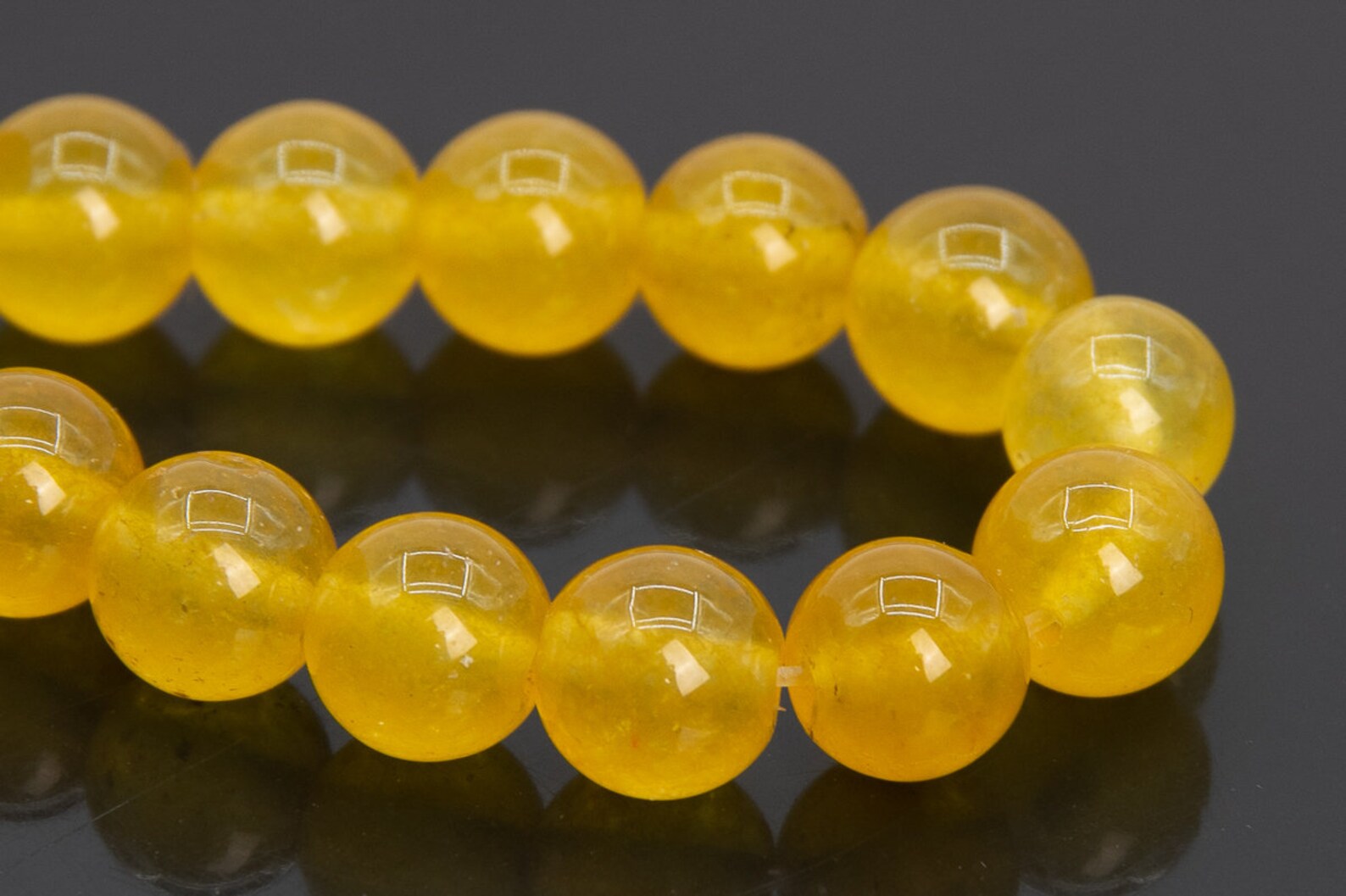 8MM Honey Yellow Jade Beads Grade AAA Natural Gemstone Half Etsy
