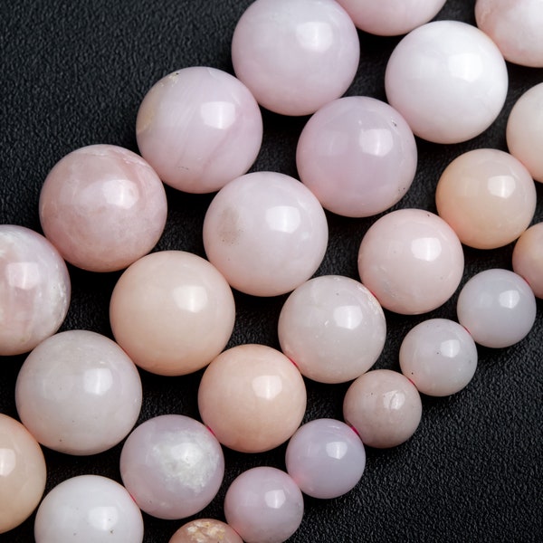 Light Pink Opal Beads Genuine Natural Grade AAA Gemstone Round Loose Beads 6MM 8MM 10MMBulk Lot Options