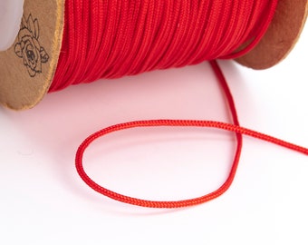 High Quality 0.8MM Red Knotting Macrame Cord Braided Thread No Elasticity 1 Spool 80 Meters Bulk Lot Options (64053-S2453)