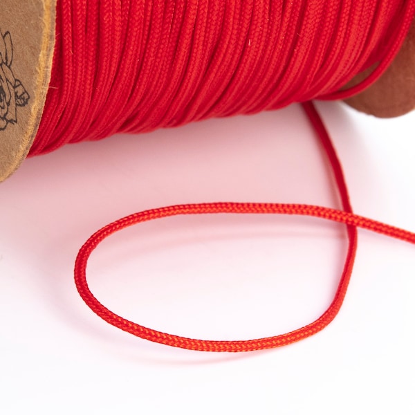 High Quality 0.8MM Red Knotting Macrame Cord Braided Thread No Elasticity 1 Spool 80 Meters Bulk Lot Options (64053-S2453)