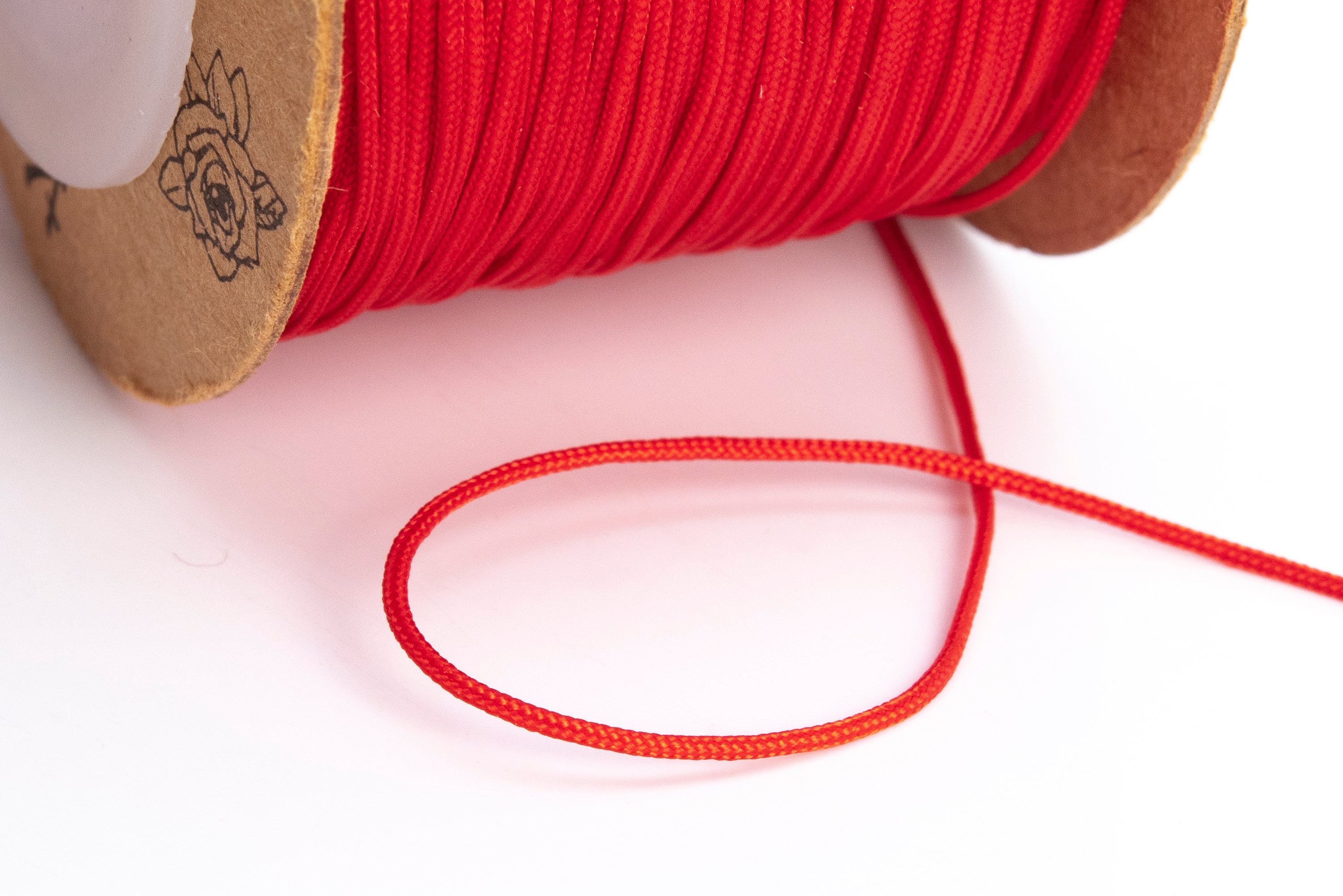 High Quality 0.8MM Red Knotting Macrame Cord Braided Thread No Elasticity 1  Spool 80 Meters Bulk Lot Options 64053-S2453 