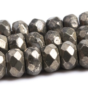 4x2MM Copper Pyrite Beads Grade AAA Natural Gemstone Faceted rondelle Loose Beads 15.5&quot;/ 7.5&quot; Bulk Lot Options (102143)
