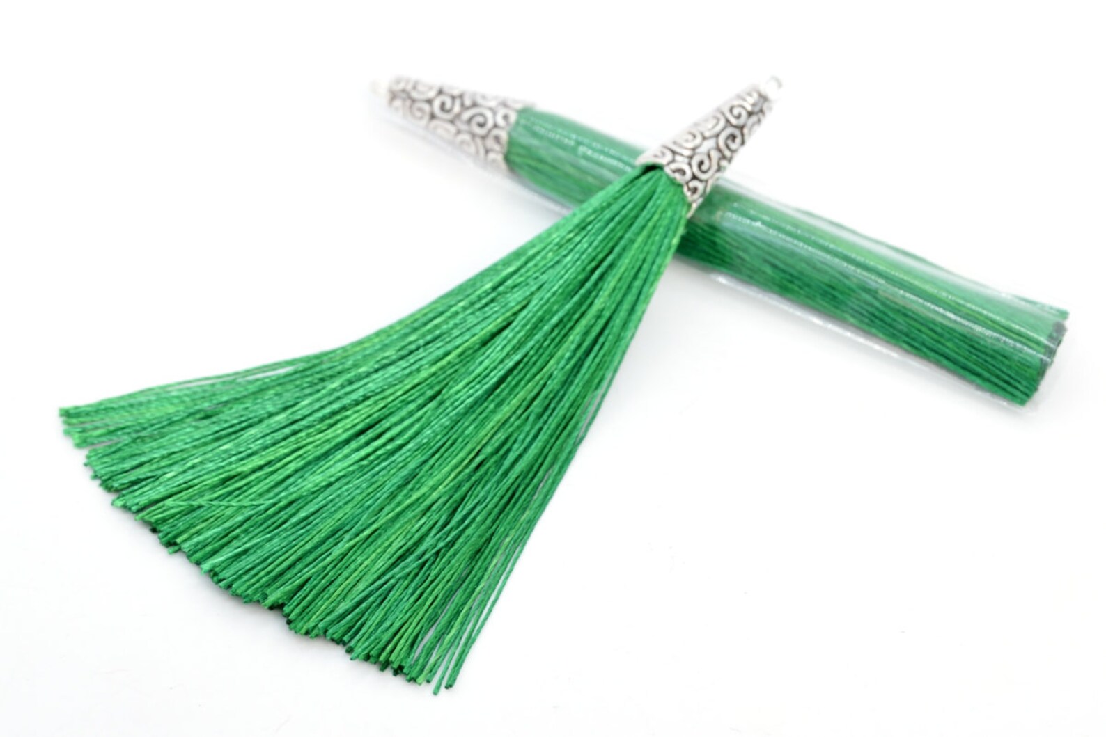 2 Pcs 2.76 / 7CM Grass Green Tassel 2.1x0.9CM Thickness Etsy