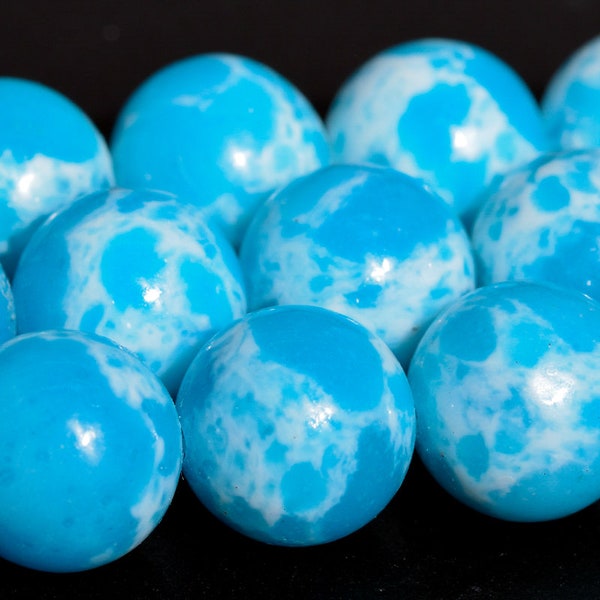 Blue Sky Larimar Quartz Beads Grade A Synthetic Gemstone Round Loose Beads 4MM 6MM 8MM 10MM 12MM Bulk Lot Options