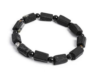 13X9MM Black Tourmaline Bracelets Grade AA Natural Gemstone Raw Loose Beads