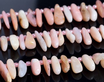 6-10MM Rosa Opal Perlen Stick Pebble Chip Peru Klasse AA echte natürliche Edelstein Perlen 15,5 "Bulk Lot Optionen (108370-2646)