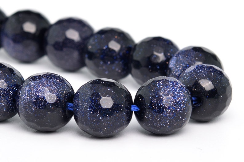 10MM Night Sky Blue Goldstone Beads Grade AAA Gemstone Jaztena Raw Gems by Jazmin Tena