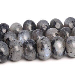 Black Labradorite Larvikite Beads Grade A Genuine Natural Gemstone Rondelle Loose Beads 6MM 8MM Bulk Lot Options
