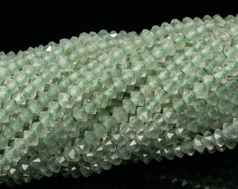 2x1MM Prehnite Beads Grade AAA Genuine Natural Gemstone Full Strand Faceted Rondelle Loose Beads 15" Bulk Lot Options (111770-3406)