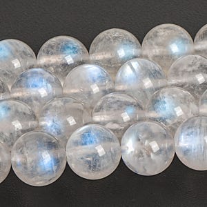 White Rainbow Moonstone Beads Genuine Natural Grade AA Gemstone Round Loose Beads 6MM 8MM 10MM Bulk Lot Options