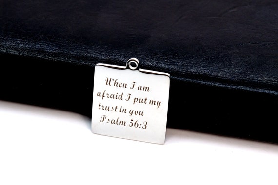40199-2123 22x20MM When I Am Afraid I Put My Trust In You Square Charm Stainless Steel Bulk Lot Options 40199-2123 22x20MM When I Am Afraid I Put My Trust In You Square Charm Stainless Steel Bulk Lot Options