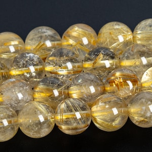 Perles Rondes En Quartz Rutilé Doré – 4mm Et 6mm, Naturelles, Pour Création De Bijoux Luxe
