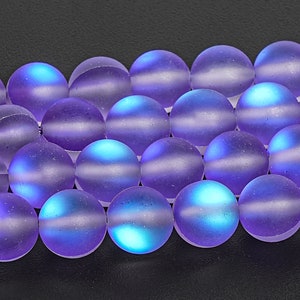 Matte Violet Purple Mystic Aura Quartz Beads Round Loose Beads 6MM 8MM 10MM 12MM Bulk Lot Options