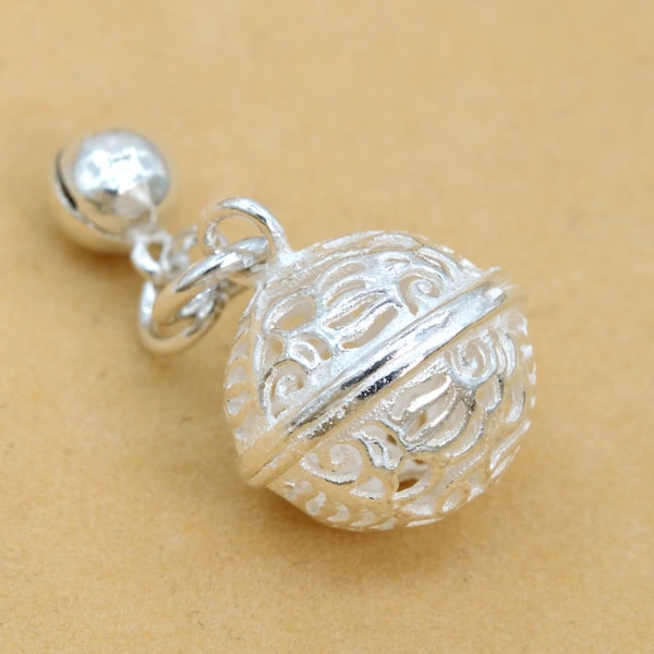 7x5MM / 14x13MM Sterling Silver Bell Charm Solid Silver  (61560-2104)