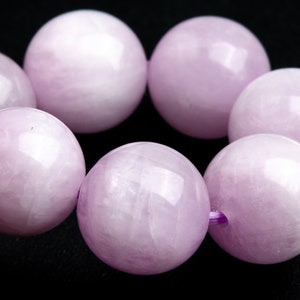 9-10MM Kunzite Beads Purple Pink Bracelet Grade AAA Genuine Natural Round Gemstone 7.5&quot; (118838h-2589)