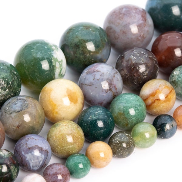 Indian Agate Beads Grade AAA Genuine Natural Gemstone Round Loose Beads 4MM 6MM 8MM 10MM 12MM Bulk Lot Options