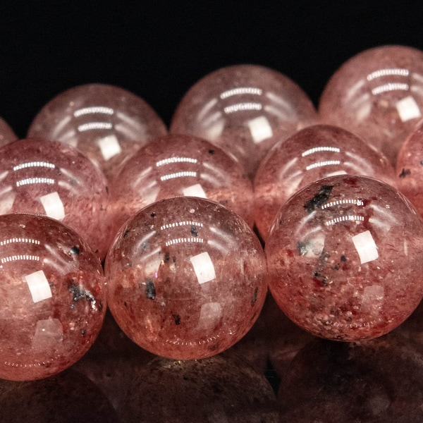 10MM Erdbeerquarz Perlen lila rosa Klasse A echter natürlicher Edelstein runde lose Perlen 15 "/ 7,5" Schütten Lot Optionen (111555)