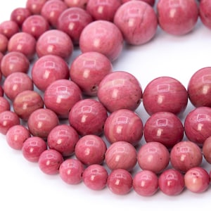 Rose Pink Rhodonite Beads Grade AAA Genuine Natural Gemstone Round Loose Beads 4MM 6MM 8MM 10MM 12MM Bulk Lot Options