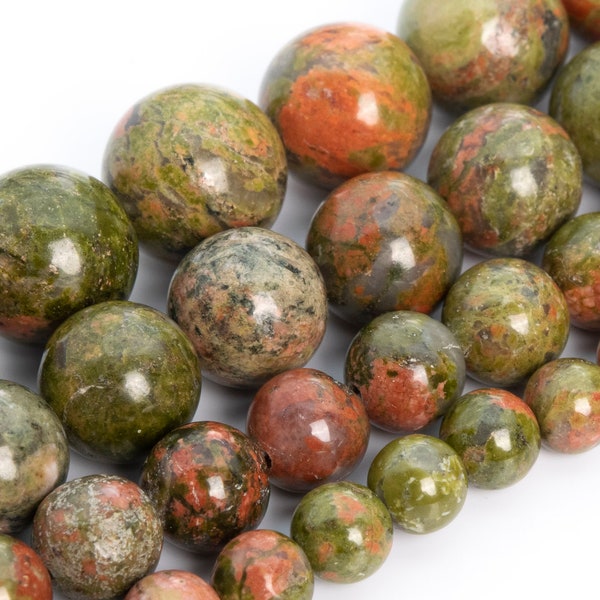 Lotus Pond Unakite Beads Grade AAA Genuine Natural Gemstone Round Loose Beads 4MM 6MM 8MM 10MM 12MM Bulk Lot Options