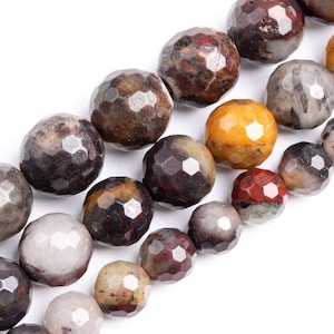 Cuentas de ágata marrón gris genuinas de grado natural AAA piedras preciosas micro facetadas redondas cuentas sueltas 6MM 8MM 10MM Opciones de lote a granel