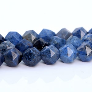 Blue Dumortierite Beads Star Cut Faceted Grade AAA Genuine Natural Gemstone Loose Beads 6MM 8MM 10MM Bulk Lot Options