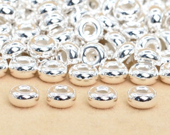 4 x 2 MM Sterling Silber Zwischenperlen Rondelle 20 Stück Massiv Silber (63942-2131)