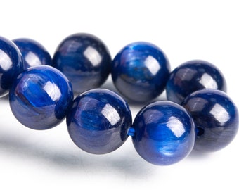 10MM Kyanite Beads Dark Blue Bracelet Grade AAA Genuine Natural Round Gemstone 7.5" (119293h-1309)