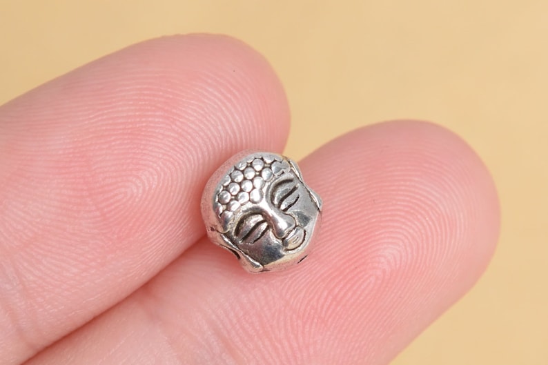 7x6MM Antique Silver Tone Spacer Beads Buddha Head 20 Pcs Bulk Lot Options 63351-2395