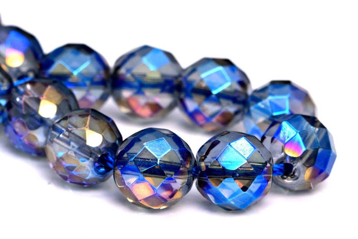 10MM Blue Crystal Quartz Beads Grade AAA Natural Gemstone Half Etsy