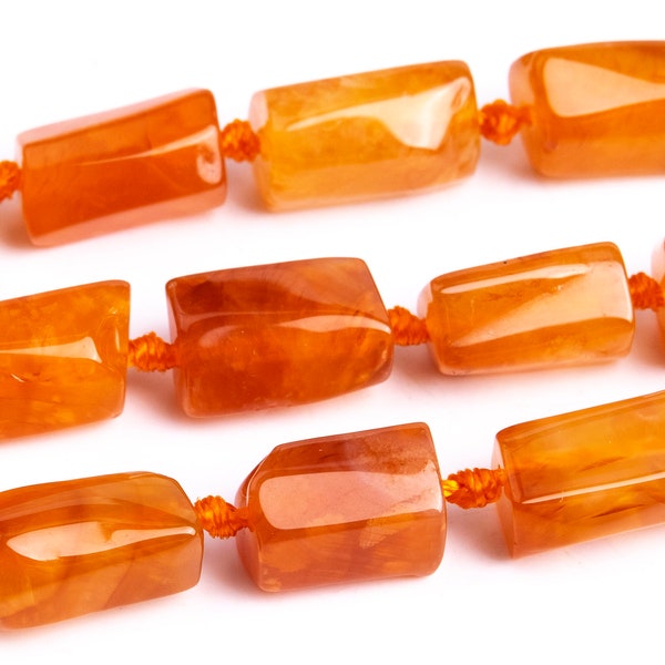 6-9MM Orange Pink Botswana Agate Beads Faceted Nugget Rectangle Tube AAA Genuine Natural Gemstone Bead 16.5" Bulk Lot Options (108367-2645)