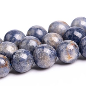 7MM Gray Blue Sapphire Beads Genuine Natural Gemstone Full Strand Round Loose Beads 15.5&quot; (116908-663)