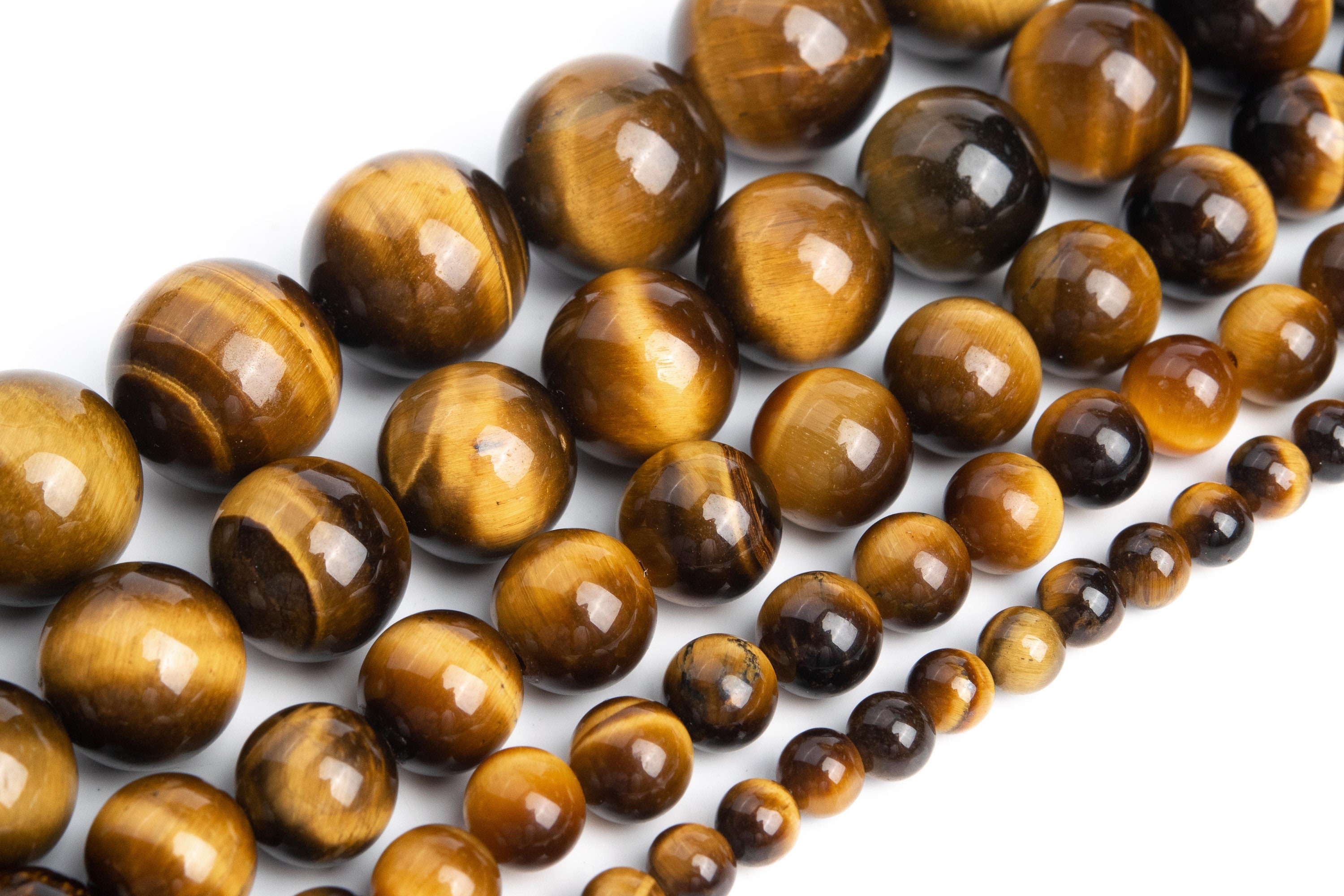 Sweet Little Tiny Tiger Eye Round Beads 4mm / Tigers Eye Gemstone Beads  Small Order Beads 