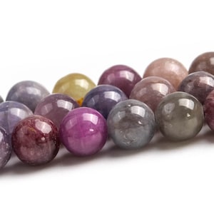 Multicolor Ruby Sapphire Beads Genuine Natural Grade AA Gemstone Round Loose Beads 5MM 6MM Bulk Lot Options