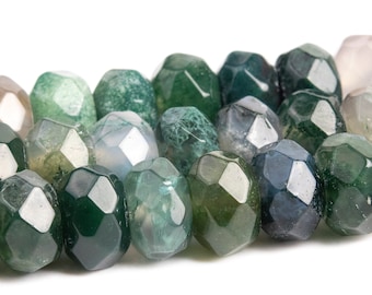 Botanische Moosachat Perlen Klasse AAA echte natürliche Edelstein facettierte Rondelle lose Perlen 6 MM 8 MM lose Lot-Optionen