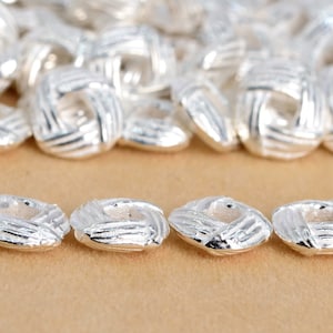 5MM Sterling Silver Spacer Beads Rondelle 5 Pcs Solid Silver  (61570-2105)